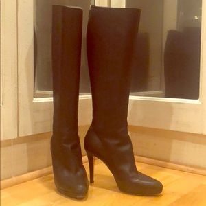 Jimmy Choo 4” HOXTON Black Leather Knee High Boot